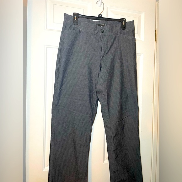 Riders by Lee Pants - Riders By Lee Woman’s Pinstripe Pants Size 10P Charcoal Gray Trousers Wide Leg